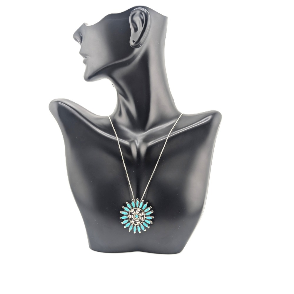 Navajo Needlepoint Pin Pendant Necklace Native‎ Am Handmade Jewelry**